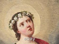 Tableau ancien Sainte Catherine d'AlexandriePeinture huile sur toile