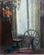 Tableau ancien Sc&egrave;ne Int&eacute;rieur Clotilde Martin Pregniard Impressionniste Cadre