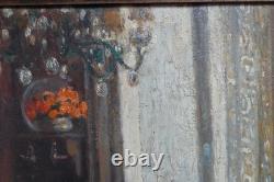 Tableau ancien Scène Intérieur Clotilde Martin Pregniard Impressionniste Cadre