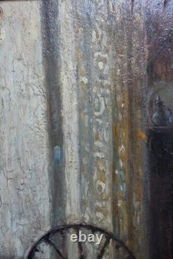 Tableau ancien Scène Intérieur Clotilde Martin Pregniard Impressionniste Cadre