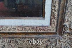 Tableau ancien Scène Intérieur Clotilde Martin Pregniard Impressionniste Cadre