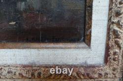 Tableau ancien Scène Intérieur Clotilde Martin Pregniard Impressionniste Cadre