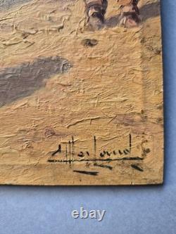 Tableau ancien -Scène de vie à la caserne Epoque Début XXème 1914-1918 WW1