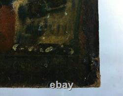 Tableau ancien, Signature à déchiffrer, Huile sur isorel, Ecole cubiste, XXe