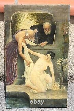 Tableau ancien Suzanne et les Vieillards Peinture huile sur toile