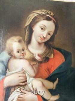 Tableau ancien Vierge à l Enfant Jesus