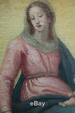 Tableau ancien Vierge à l'enfant Anonyme XVIIème Superbe