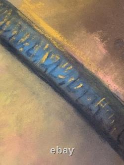 Tableau ancien XIX pastel portrait mousquetaire Fernand Paillet cadre Napoléon