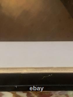 Tableau ancien XIX pastel portrait mousquetaire Fernand Paillet cadre Napoléon