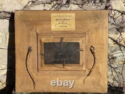 Tableau ancien XIXe Huile sur panneau Cadre victorien Biggs & Sons London