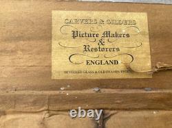 Tableau ancien XIXe Huile sur panneau Cadre victorien Biggs & Sons London