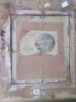 Tableau ancien-XIXe-Vierge-Huile-d'après Filippo Lippi-Madonna delle Roccie-OIL