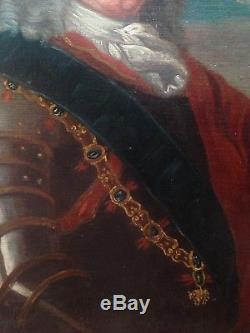 Tableau ancien XVIIIeme siècle Portrait du Roi de Pologne, Stanislas Ier Huile