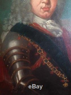 Tableau ancien XVIIIeme siècle Portrait du Roi de Pologne, Stanislas Ier Huile