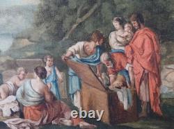 Tableau ancien XVII ème paysage aux ruines veduta ideata capriccio ruines