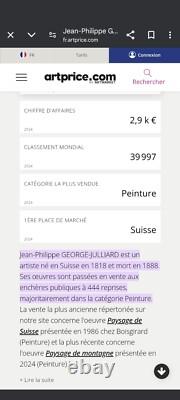 Tableau ancien à l'huile Les Glycines signature non déchiffrée