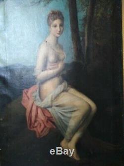 Tableau ancien antique néo classique jeune femme Psyché François Gérard
