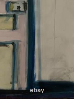 Tableau ancien aquarelle nature morte porte intérieur perspectives à attribuer