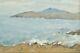 Tableau ancien belle étude de ciel Sennelier pays basque bord de mer N°3 hsp