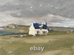 Tableau ancien breton marine mer Bretagne paysage signé peinture XIX huile toile