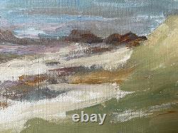 Tableau ancien breton marine mer Bretagne paysage signé peinture XIX huile toile