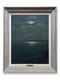 Tableau ancien clair de lune sur le golfe marine nocturne proven&ccedil;ale Ambrosini