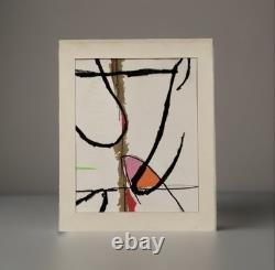 Tableau ancien composition mixte abstraite pastel à attribuer