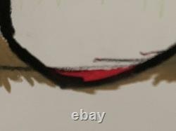 Tableau ancien composition mixte abstraite pastel à attribuer