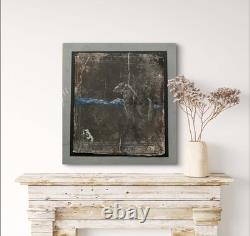 Tableau ancien composition mixte sculpture peinture portrait cavalière cheval