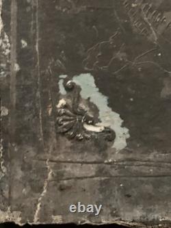 Tableau ancien composition mixte sculpture peinture portrait cavalière cheval