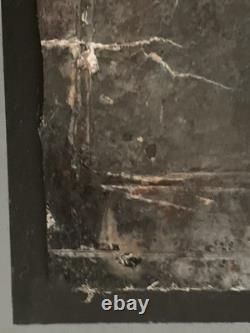 Tableau ancien composition mixte sculpture peinture portrait cavalière cheval