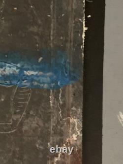 Tableau ancien composition mixte sculpture peinture portrait cavalière cheval