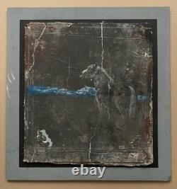 Tableau ancien composition mixte sculpture peinture portrait cavalière cheval