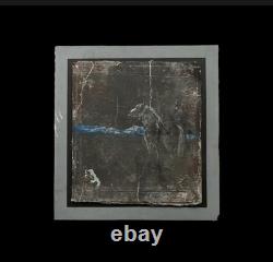 Tableau ancien composition mixte sculpture peinture portrait cavalière cheval