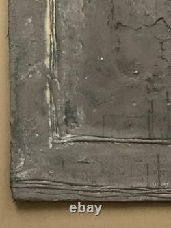 Tableau ancien composition mixte sculpture peinture portrait motif moulures