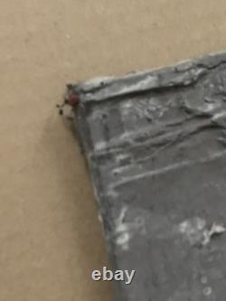 Tableau ancien composition mixte sculpture peinture portrait motif moulures