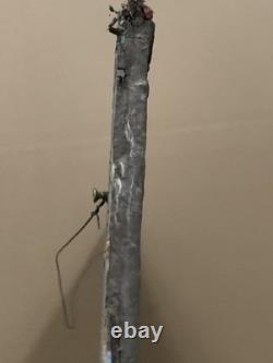 Tableau ancien composition mixte sculpture peinture portrait motif moulures