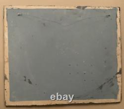 Tableau ancien composition mixte sculpture peinture portrait motif moulures