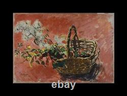 Tableau ancien de Constantin Belayeff XX? Siecle. Panier de fleurs