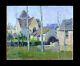 Tableau ancien de Constantin Belayeff XX? Siecle. Vue de village