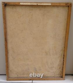 Tableau ancien de Makuendi circa 1950 Scène fluviale du Congo Huile sur toile