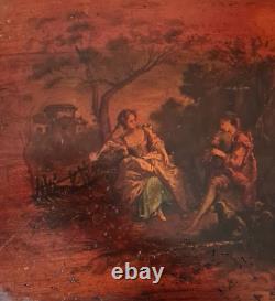 Tableau ancien début XIXéme. Ec. Romantique Huile 36cm x 50cm. Scène Galante