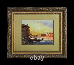 Tableau ancien, début XX? Siècle. Vue de Venise