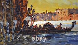 Tableau ancien, début XX? Siècle. Vue de Venise
