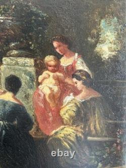 Tableau ancien du XIXème siècle restauré style école française
