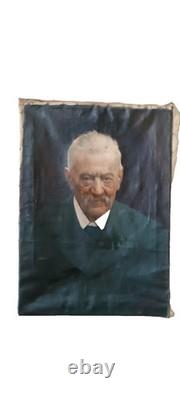 Tableau ancien du début des années 1900, portrait d'homme signé S. Bruno