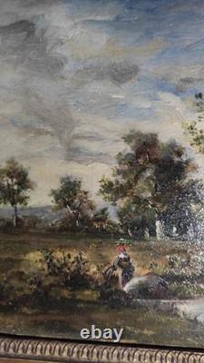 Tableau ancien école française XIXe signé N. Diaz