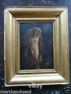Tableau ancien femme nue trace signature old painting naked woman