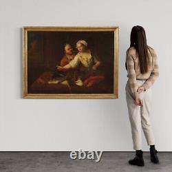 Tableau ancien flamand intérieur peinture huile toile nature morte 17ème siècle