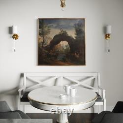 Tableau ancien français peinture huile sur toile paysage 18ème siècle art